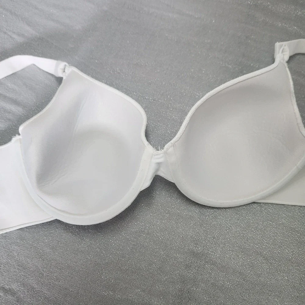 Vanity Fair White Floral Jacquard Lace Full Coverage Underwire Bra 75346 34DD - Picture 2 of 4
